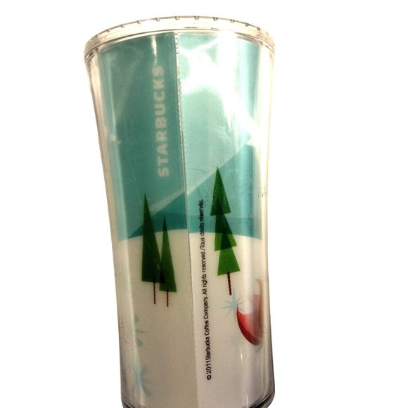 Starbucks Cup Winter Sledding Scene 2011 Blue white 8 OZ - Picture 5 of 14